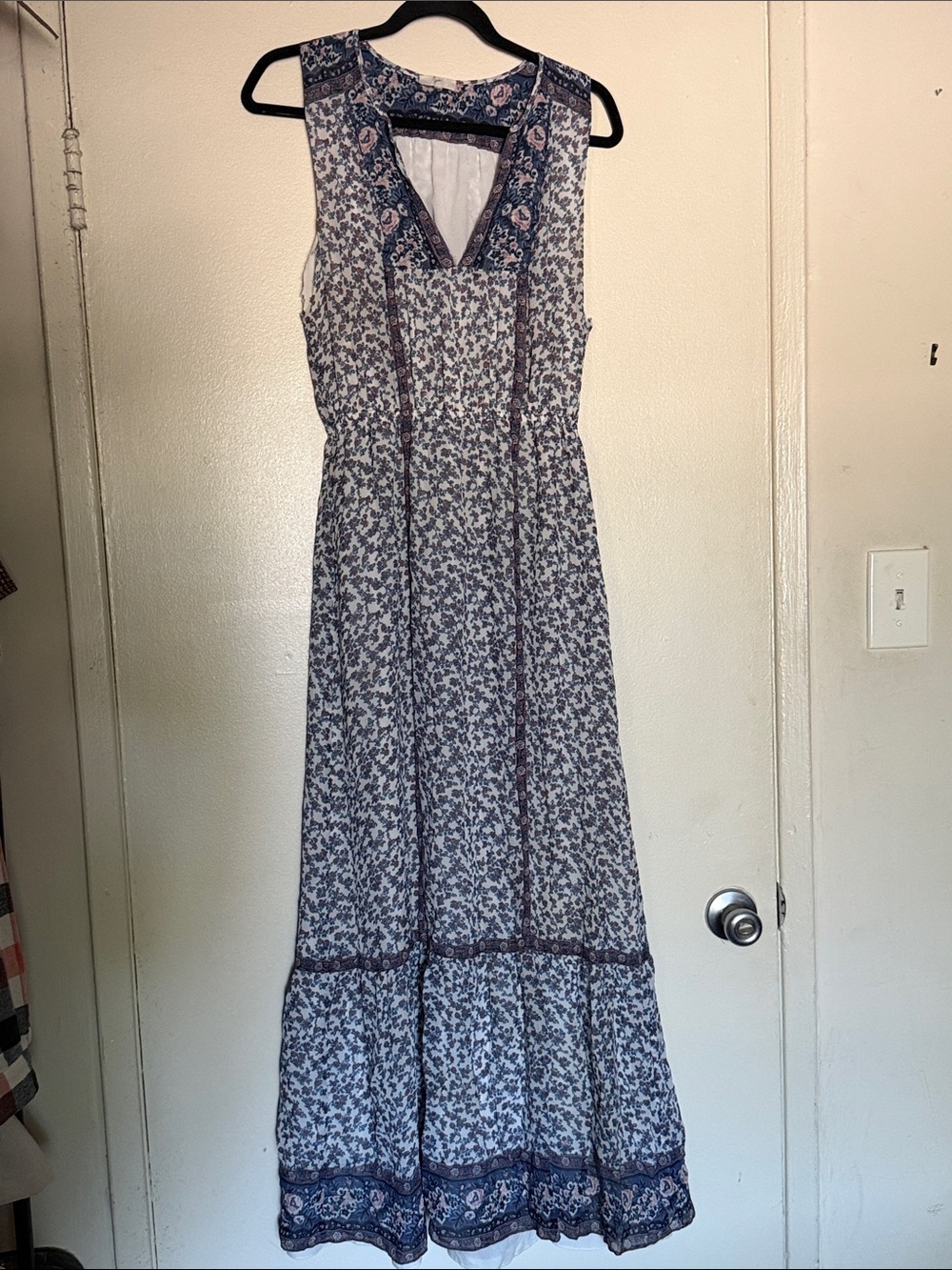 Joie Blue and White Floral Maxi Dress